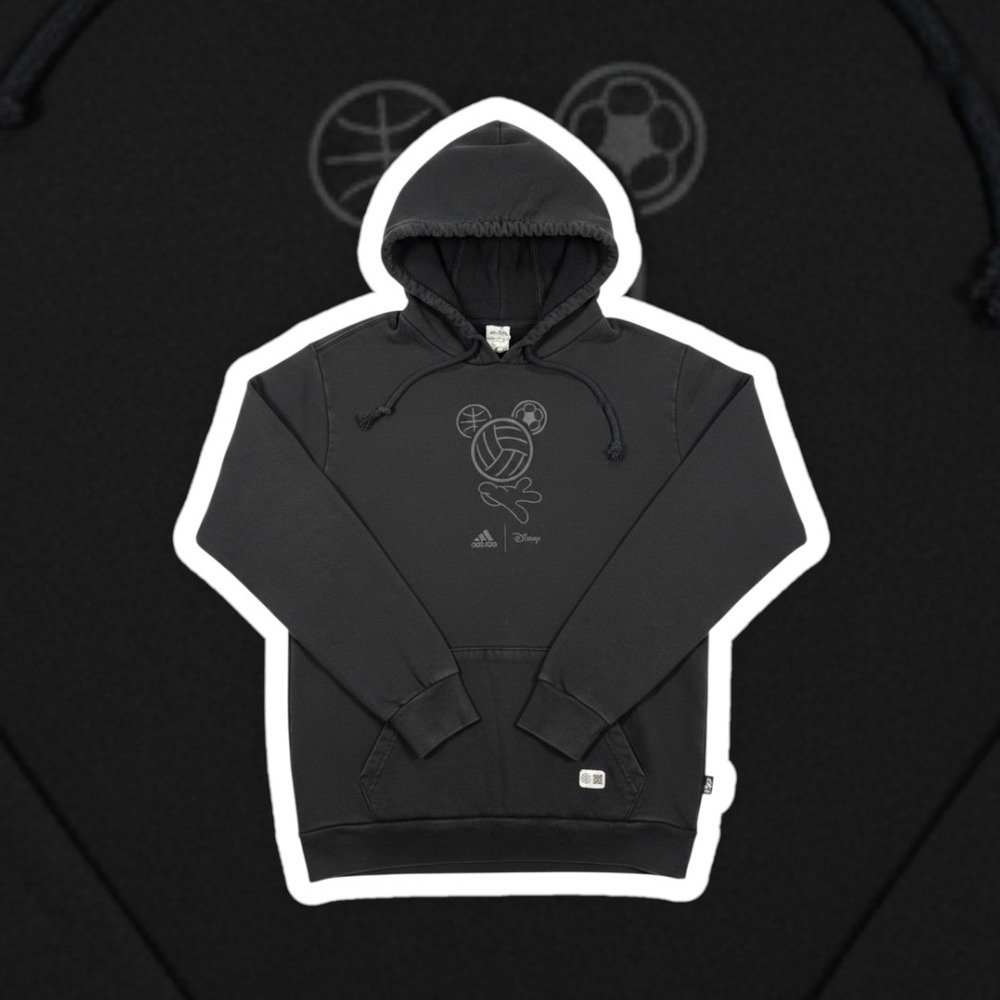 Adidas Disney Mickey Mouse Soccer Hoodie Small Black Graphic Sweatshirt Pullover